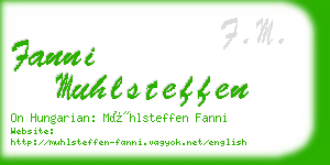 fanni muhlsteffen business card